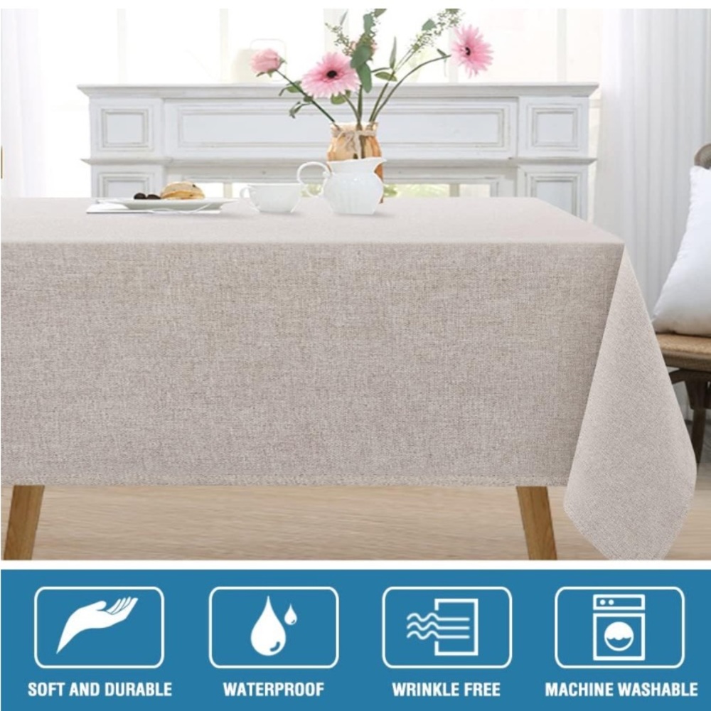 NEW Tablecloth Rectangle Linen Look